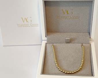 18k Yellow Gold Waist Beads | Gold Belly Chain | Plus Size Waist Bead | Luxury Gold Waist Chain | Gift For Her | Handmade Jewelry For Women|