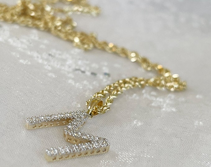 3mm 14k Gold Rope Waist Chain w/ Diamond Initial Charm | 14k Solid Gold Belly Chain | Shiny Waist Chain | Luxury Gifts For Her | Solid Gold
