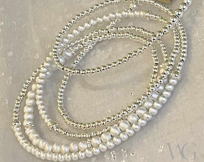 Sterling Silver Sandblast Waist Beads | African Waist Beads | Silver Bead Necklace | Silver Belly Chain | Matte Silver Beads | Plus Size