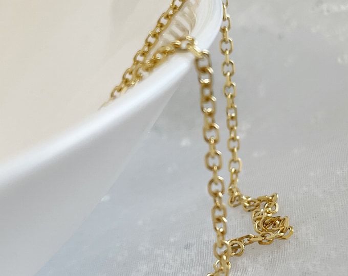 1.8mm Diamond Cut 14k Gold Waist Chain | Dainty Cable Body Jewelry | 14k Solid Gold Hip Chain | Luxury body chain | Gift for Women