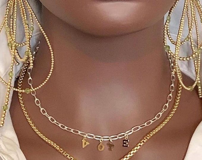 14k Gold Rounded Box Chain Necklace - Venetian Style