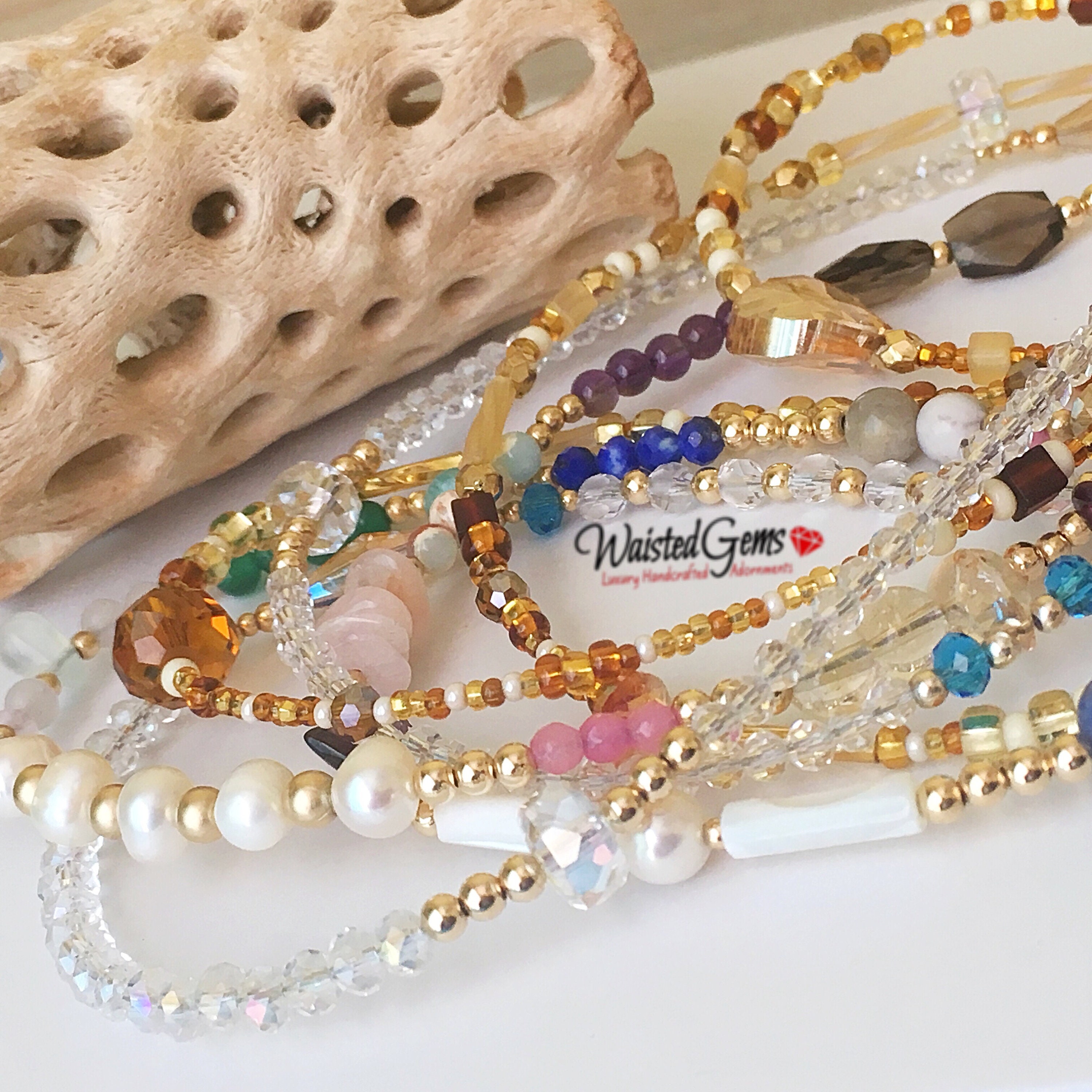 Adjustable 14k or Gemstone Waist Bead Extension 1 inch or 2 inches