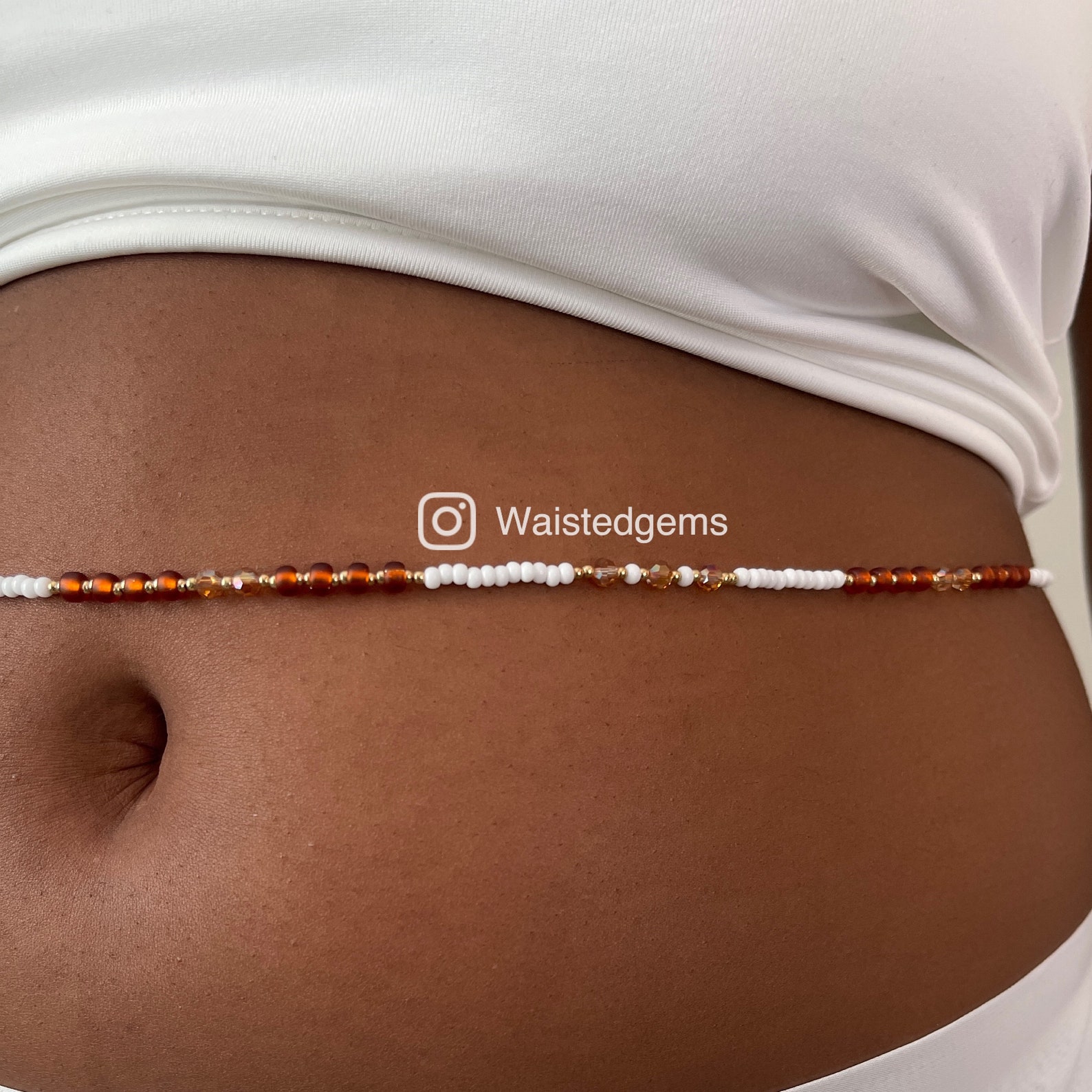 Intuitive Waist Bead White Waist Beads Crystal Waist Beads Etsy