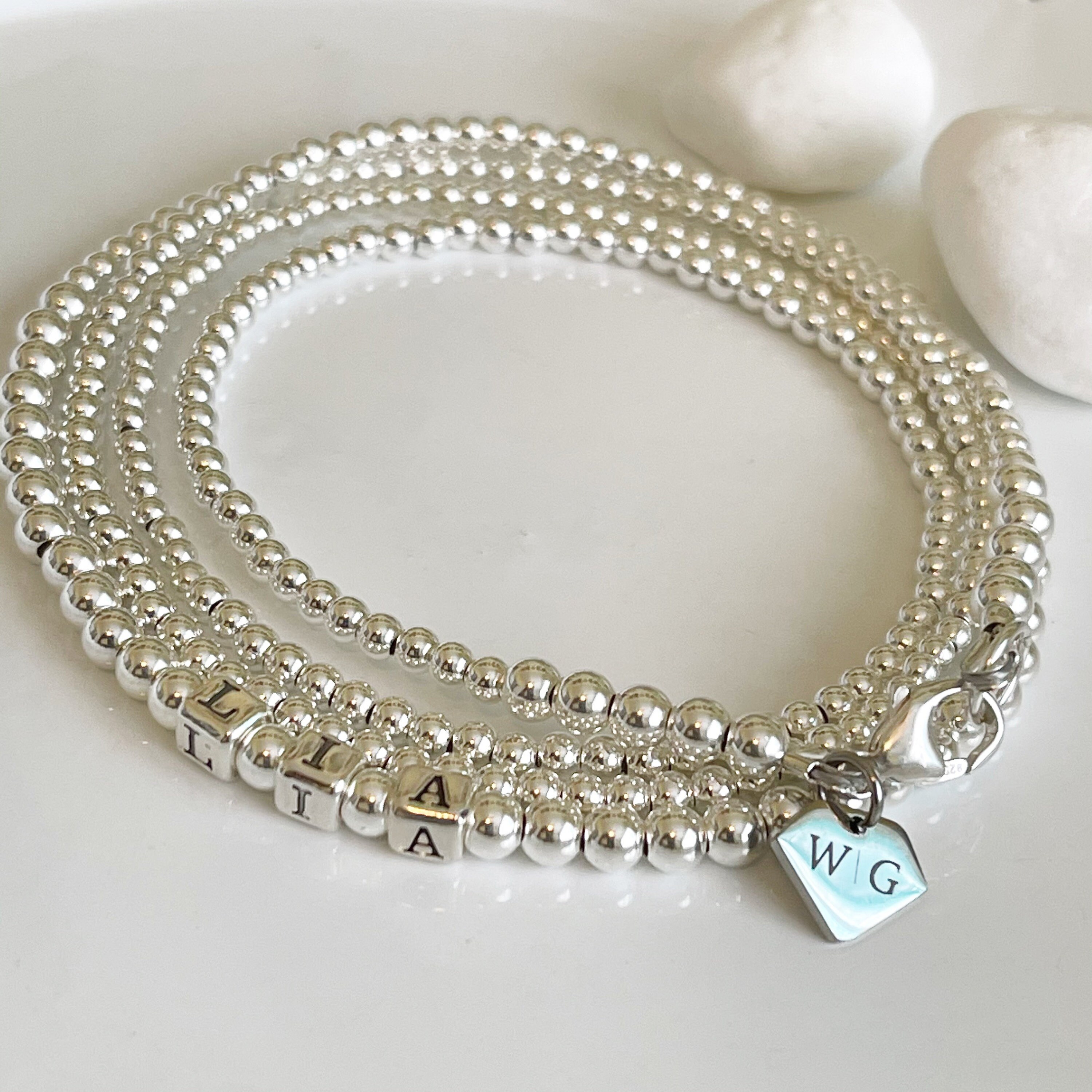 Personalized Silver Waist Beads African Waist Beads Silver Belly