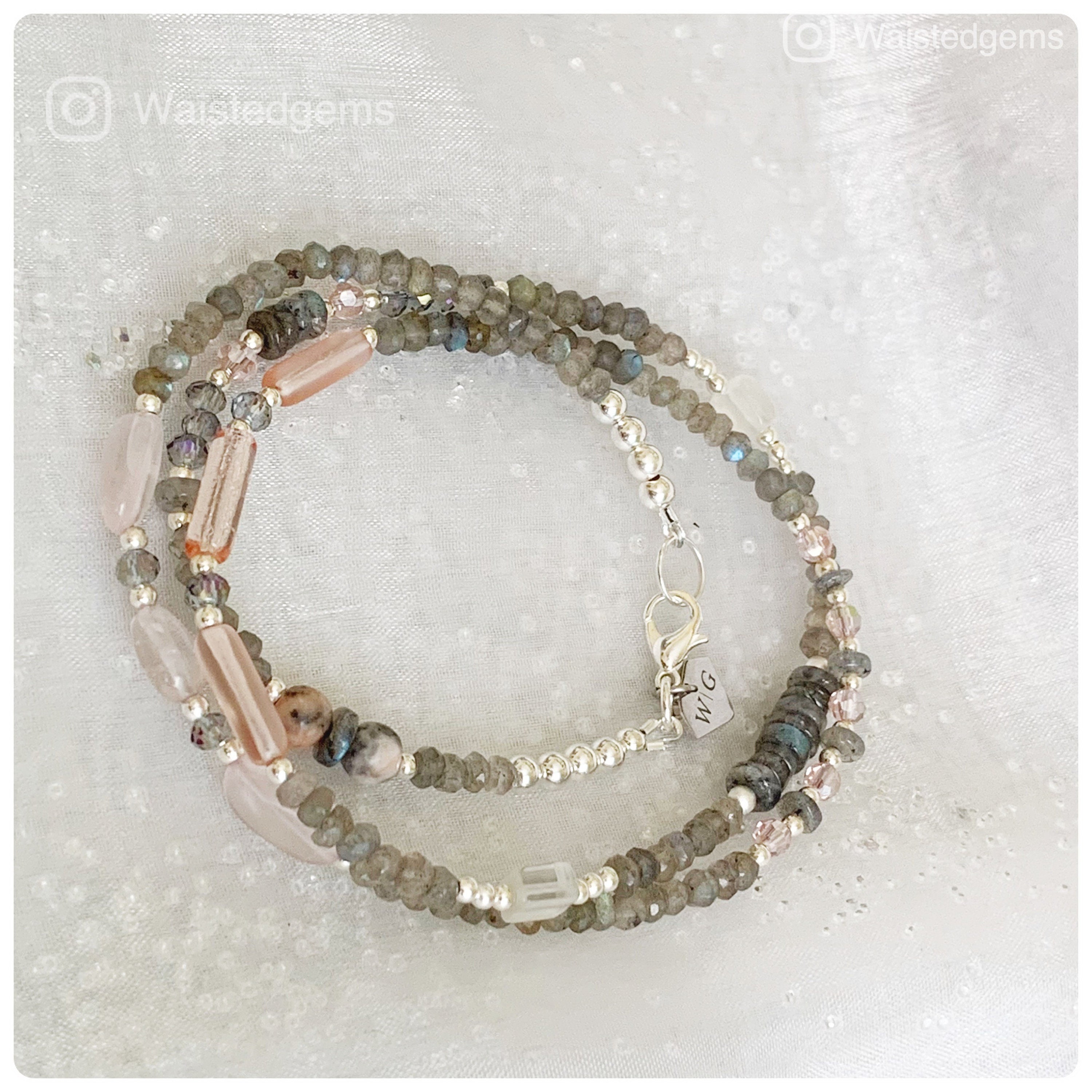 waist beads rose quartz