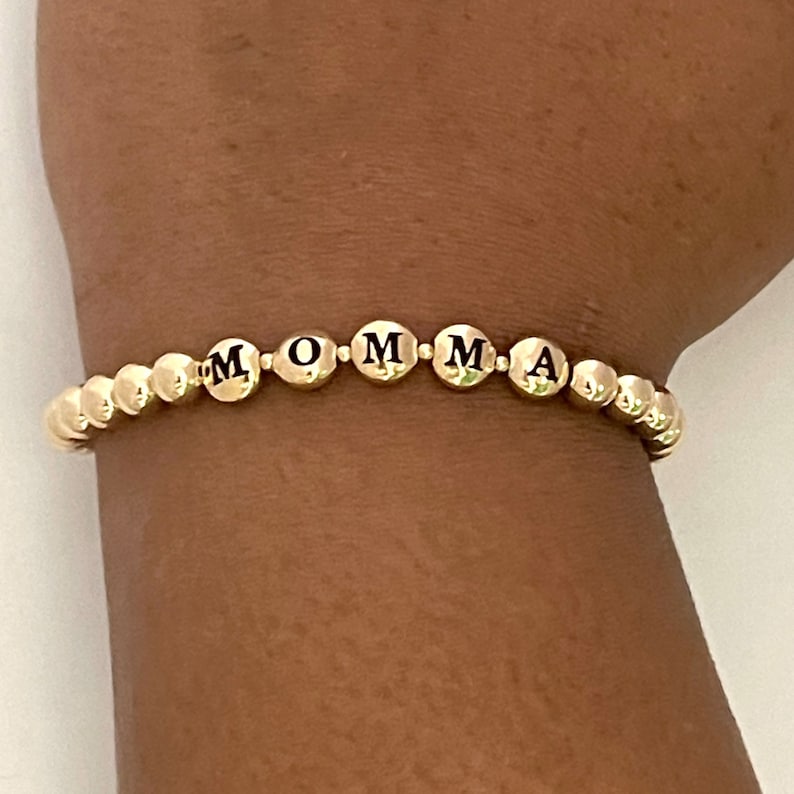 Customizable Gold Beaded Name Bracelet: Personalized Unisex Gift - Etsy