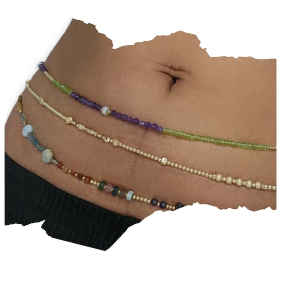 Grown Woman Sht 14k Gold Waist Gems Beads African Waist Beads Crystal Waist Gems Plus Size Waist Bead Custom Hip Beads Goddess Etsy
