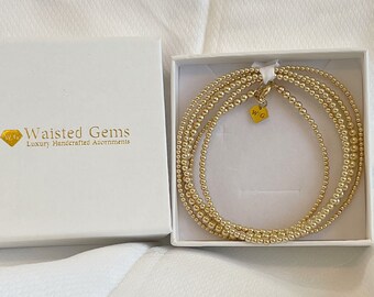 14k Gold Waist Beads | African Waist Beads | 14k Gold Belly Chain | Plus Size Waist Beads | Waist Gems, Personalized Gift | DC