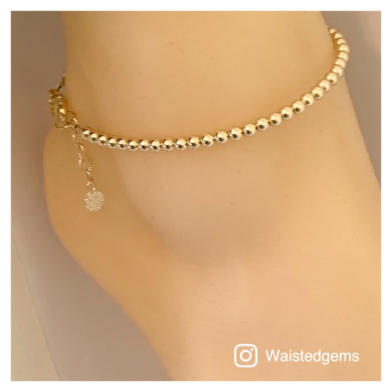 Gold on sale beaded anklet
