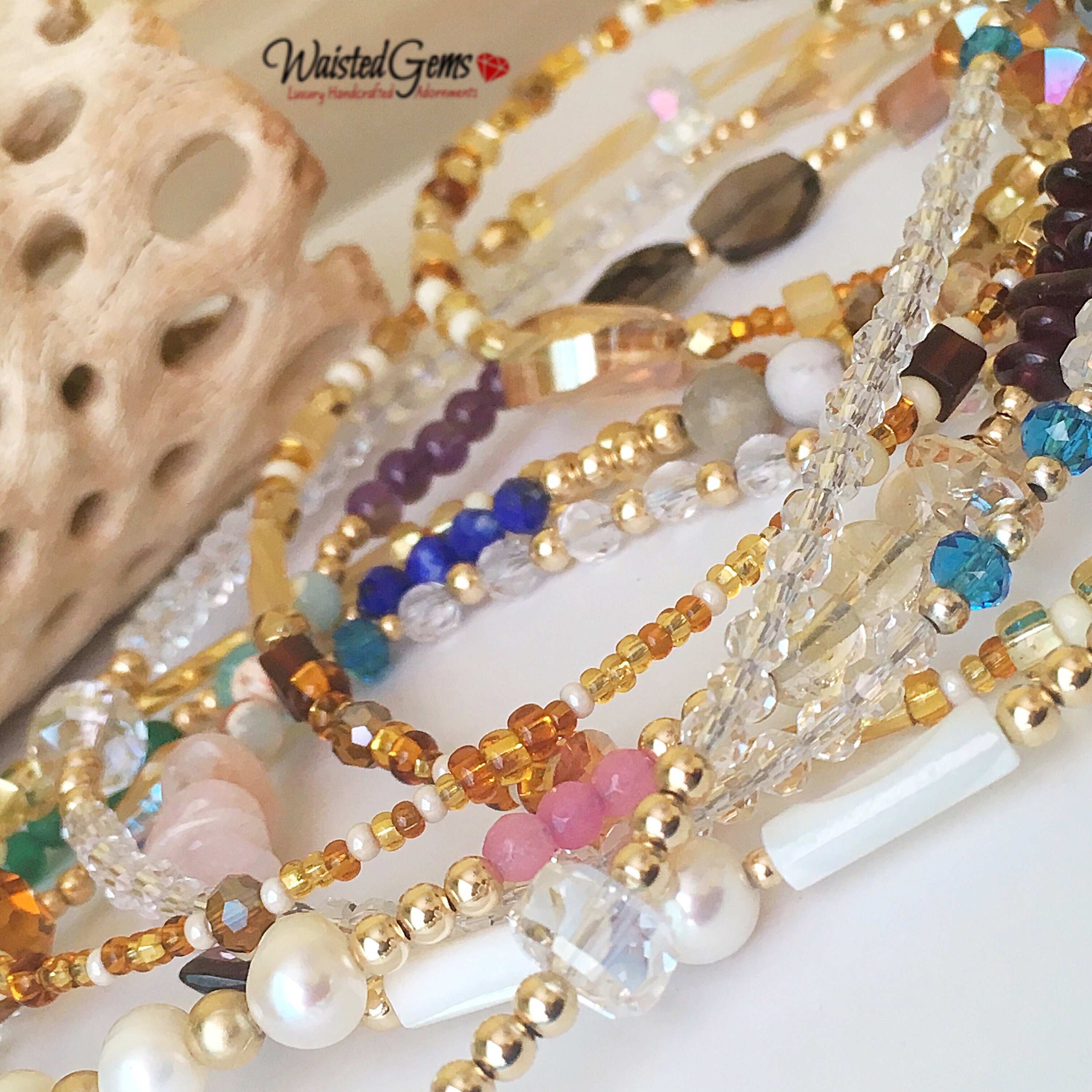 Adjustable 14k or Gemstone Waist Bead Extension 1 inch or 2 inches