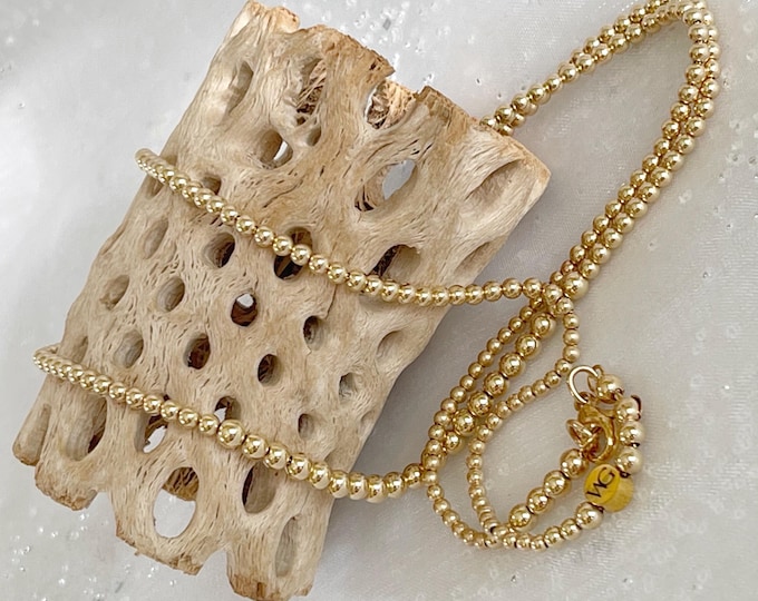 14k Yellow Gold Waist Beads | Gold Belly Chain | Plus Size Waist Bead | Luxury Gold Waist Chain | Gift For Her | Handmade Jewelry For Women|
