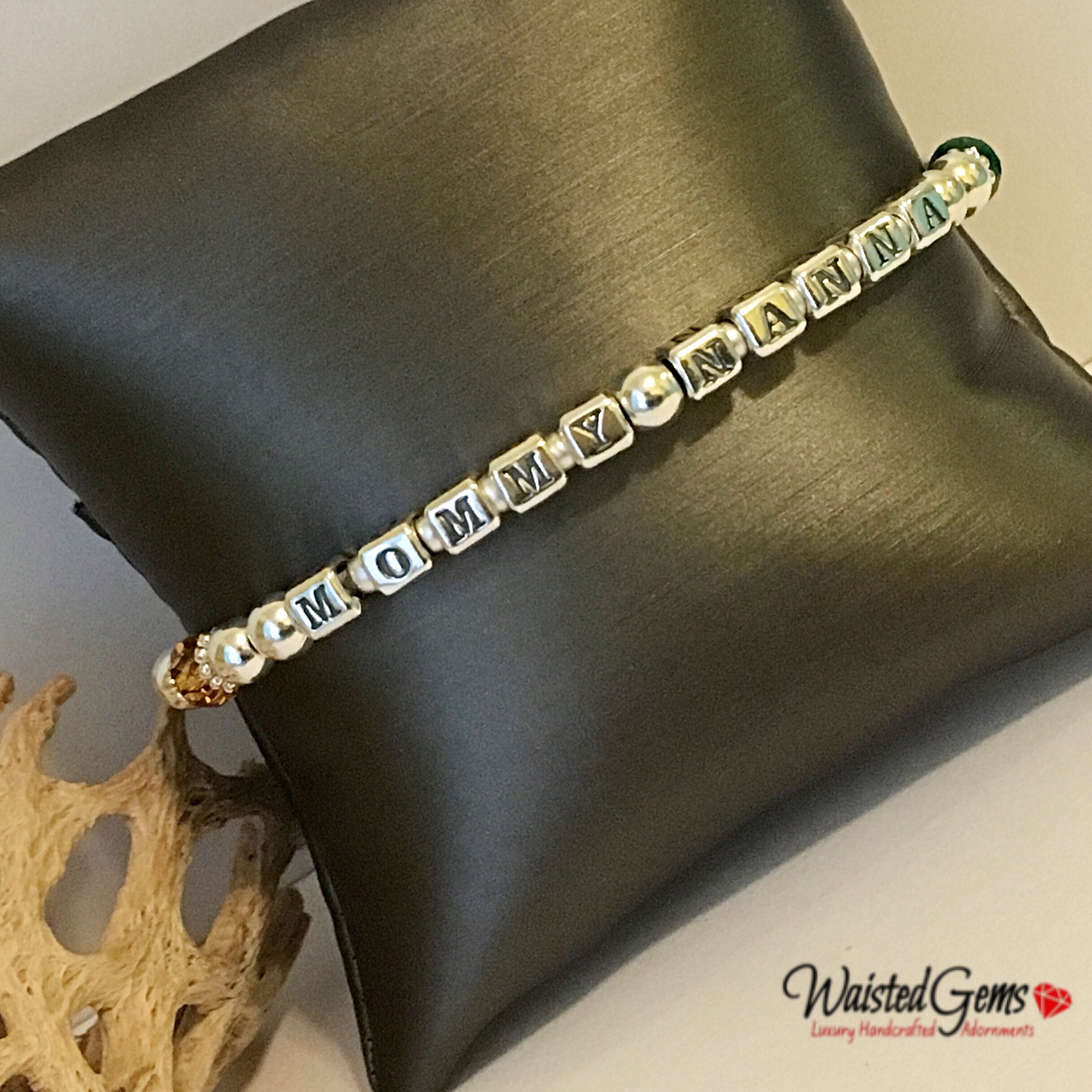 Mothers Day Bracelet, Sterling Silver Grand Mothers Bracelet, Name