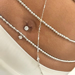 Luxury Waist Beads | White Gold | Two-Tone Gold Waist Beads | White Gold Belly Chain | Gift For Women | White Gold Hip Beads | Water Proof