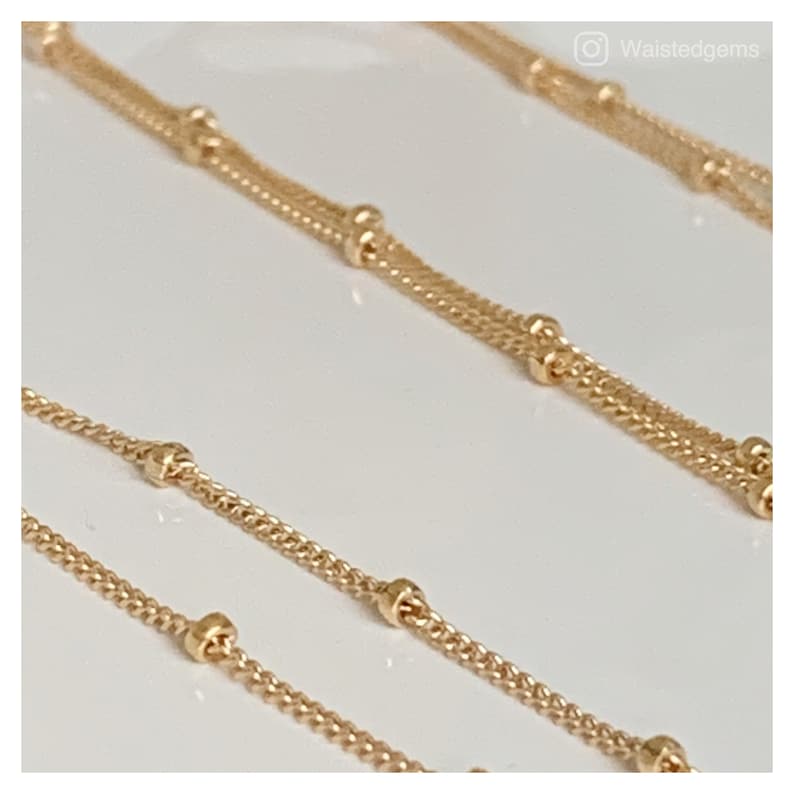14k Solid Gold Station Waist Chain Beaded Belly Gems Plus Size Body Chain Dainty Waist Chain Gift for Women Gold Filled image 6