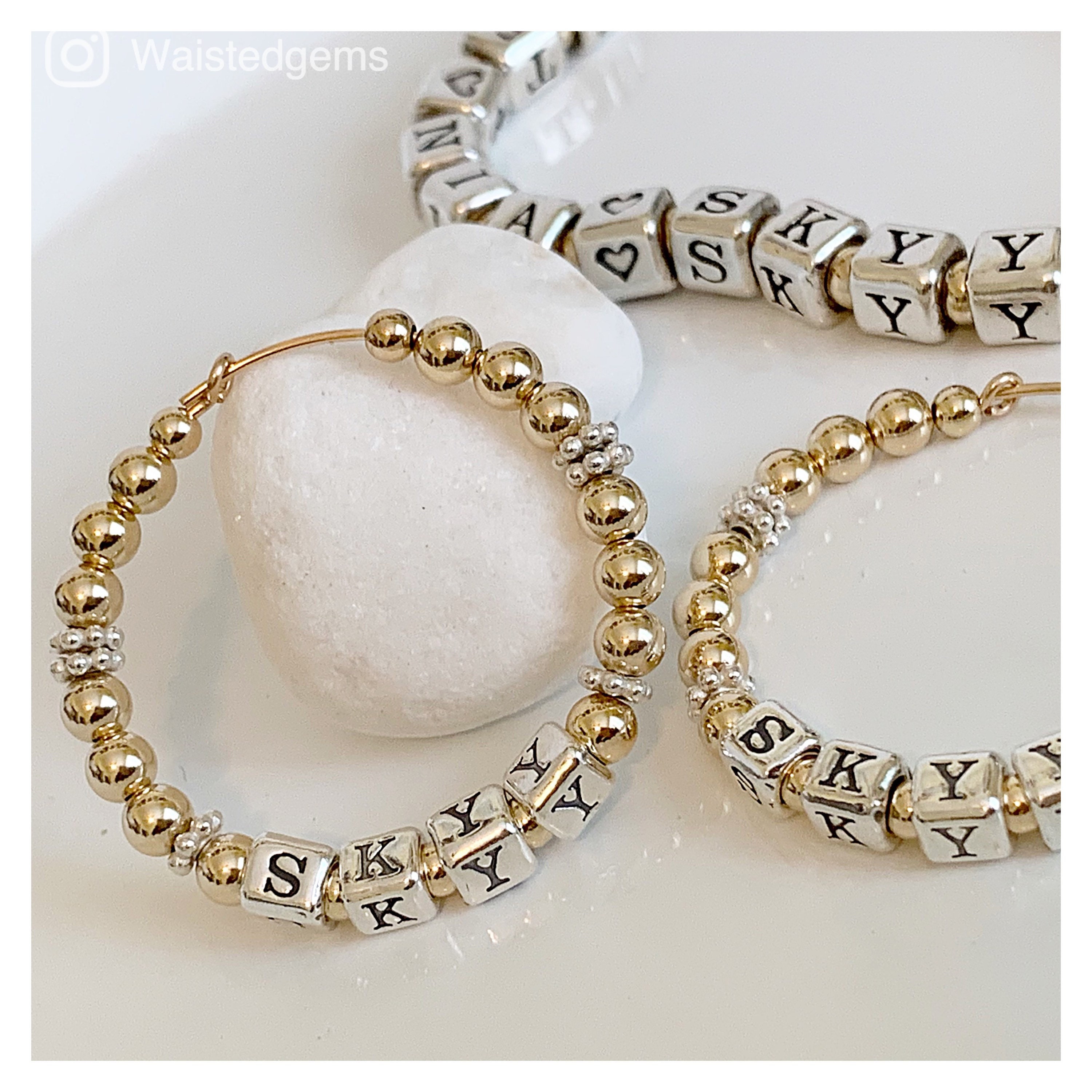 Beaded Hoop Earrings Beaded Hoops 