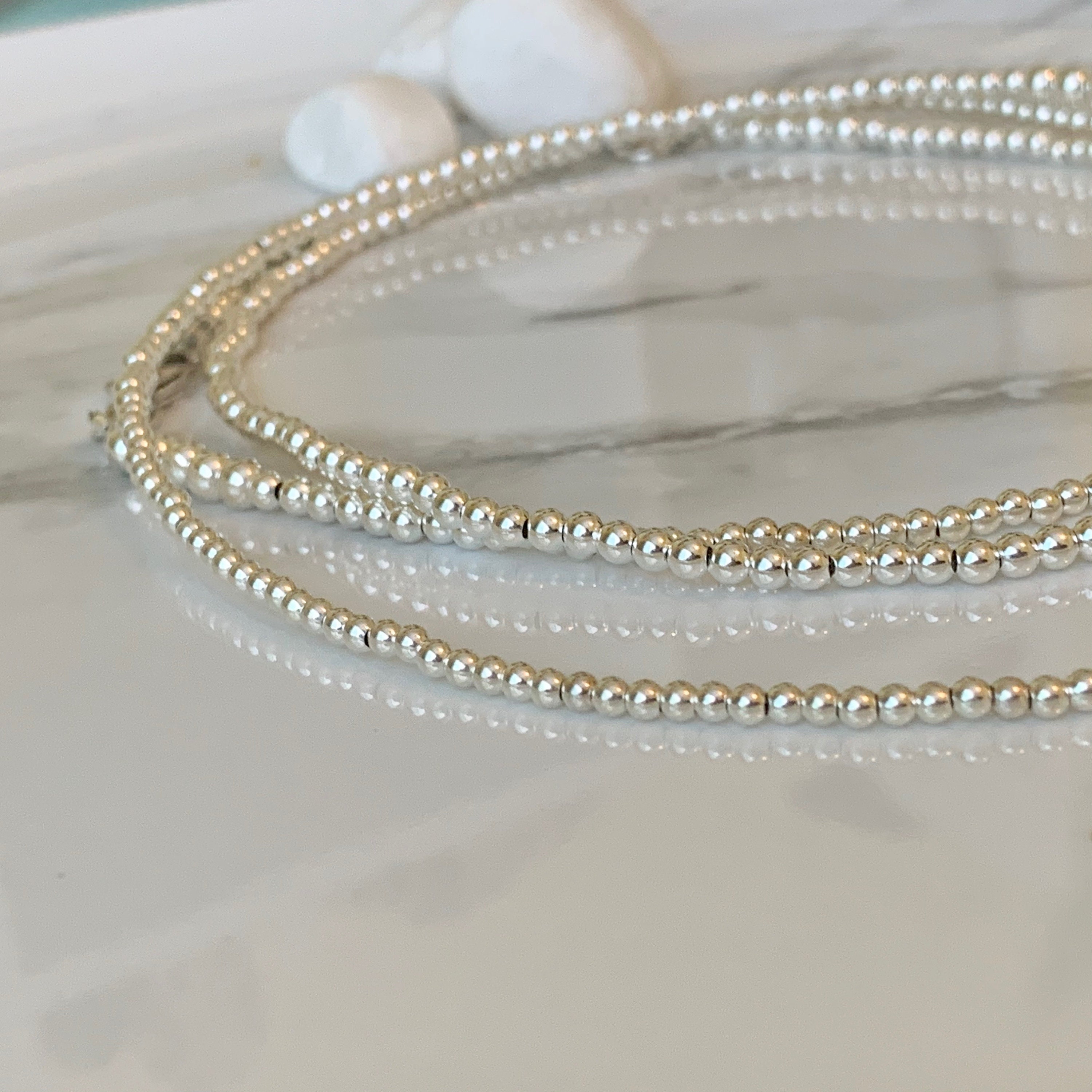 Sterling Silver Waist Beads African Waist Beads 925 Bead Necklace