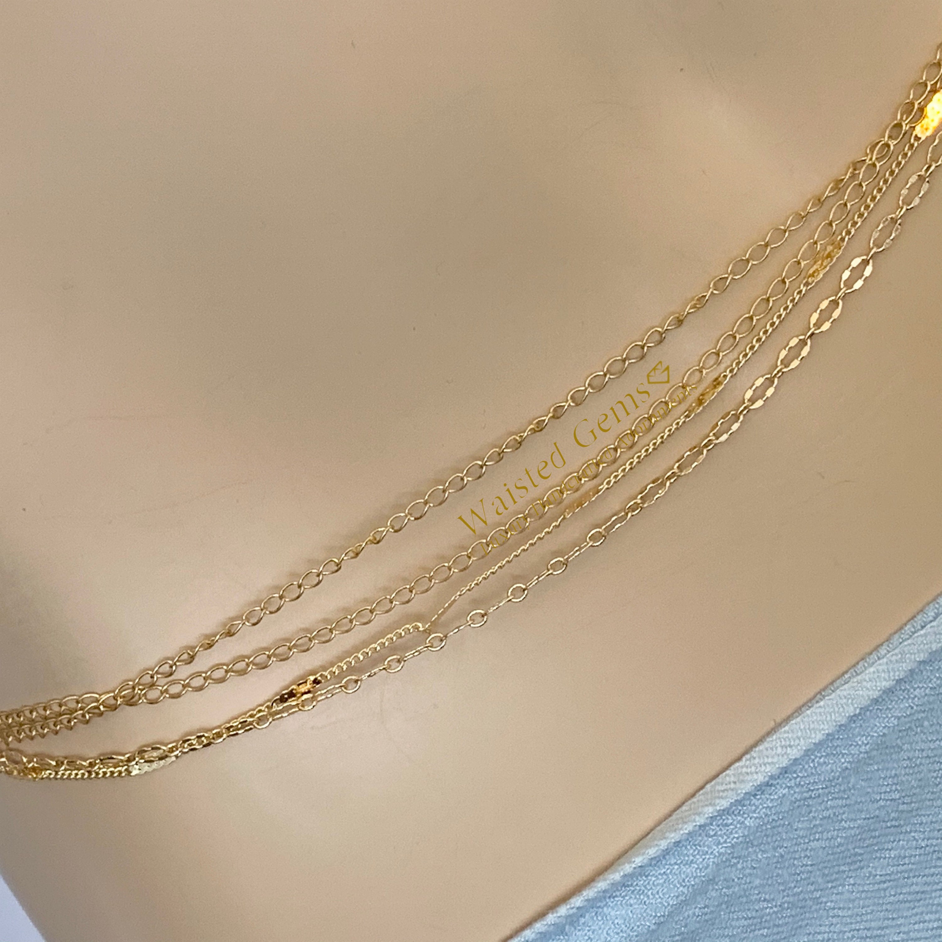 14k Solid Gold Quadruple Strand Waist Chain Wedding Gift14k Etsy