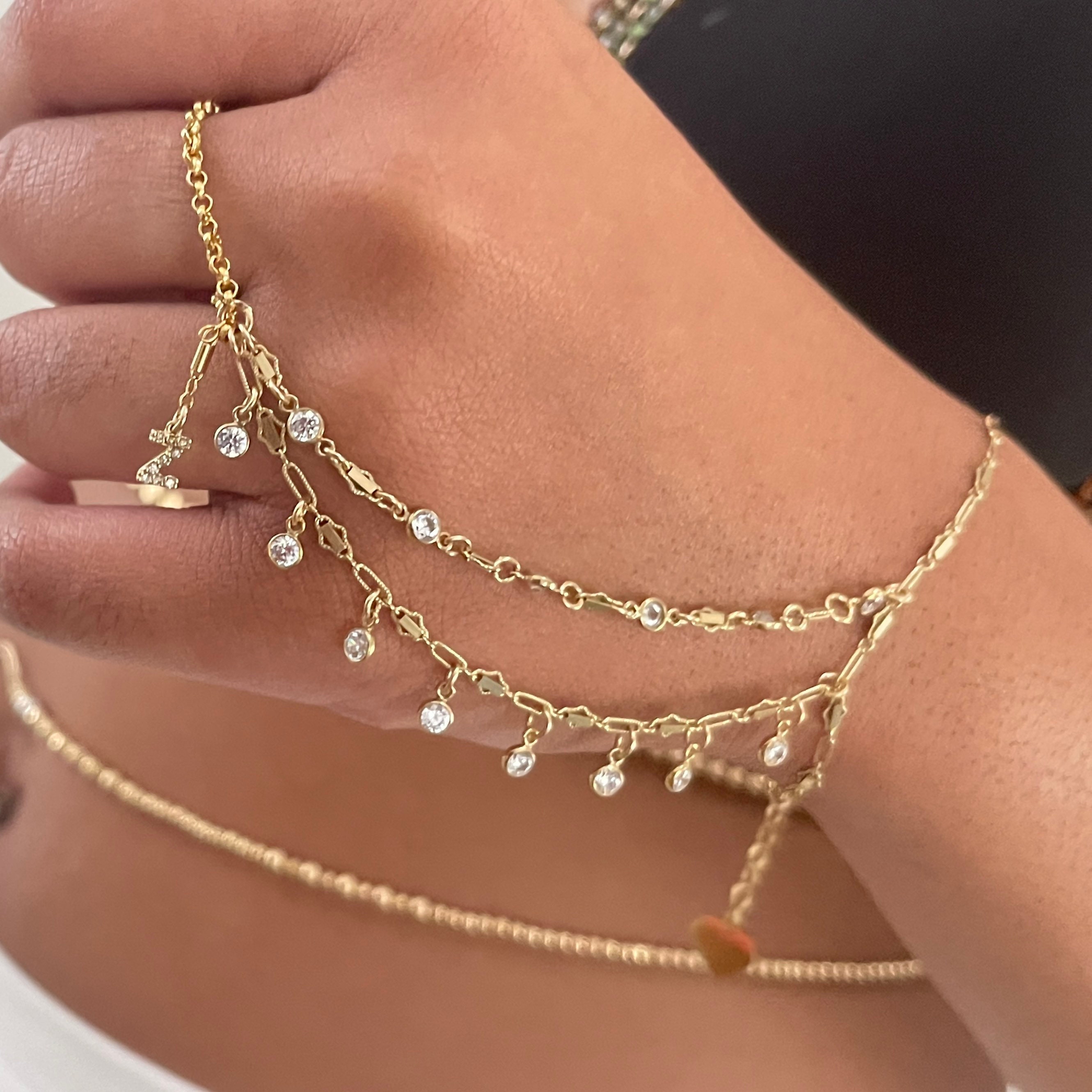 Buy Proplady Bling Combo (Set of 2) Designer Golden Zircons Stud Ring  Bracelet, Hath Phool, Hand Harness, Hand Chain for girls & women|Wedding  Jewelry at Amazon.in