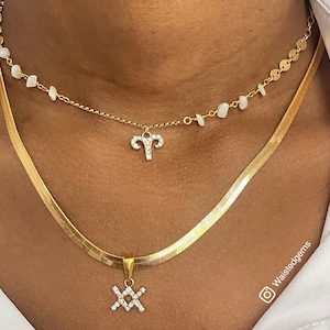 14k Gold Diamond Zodiac Charm: April Birthday Gift