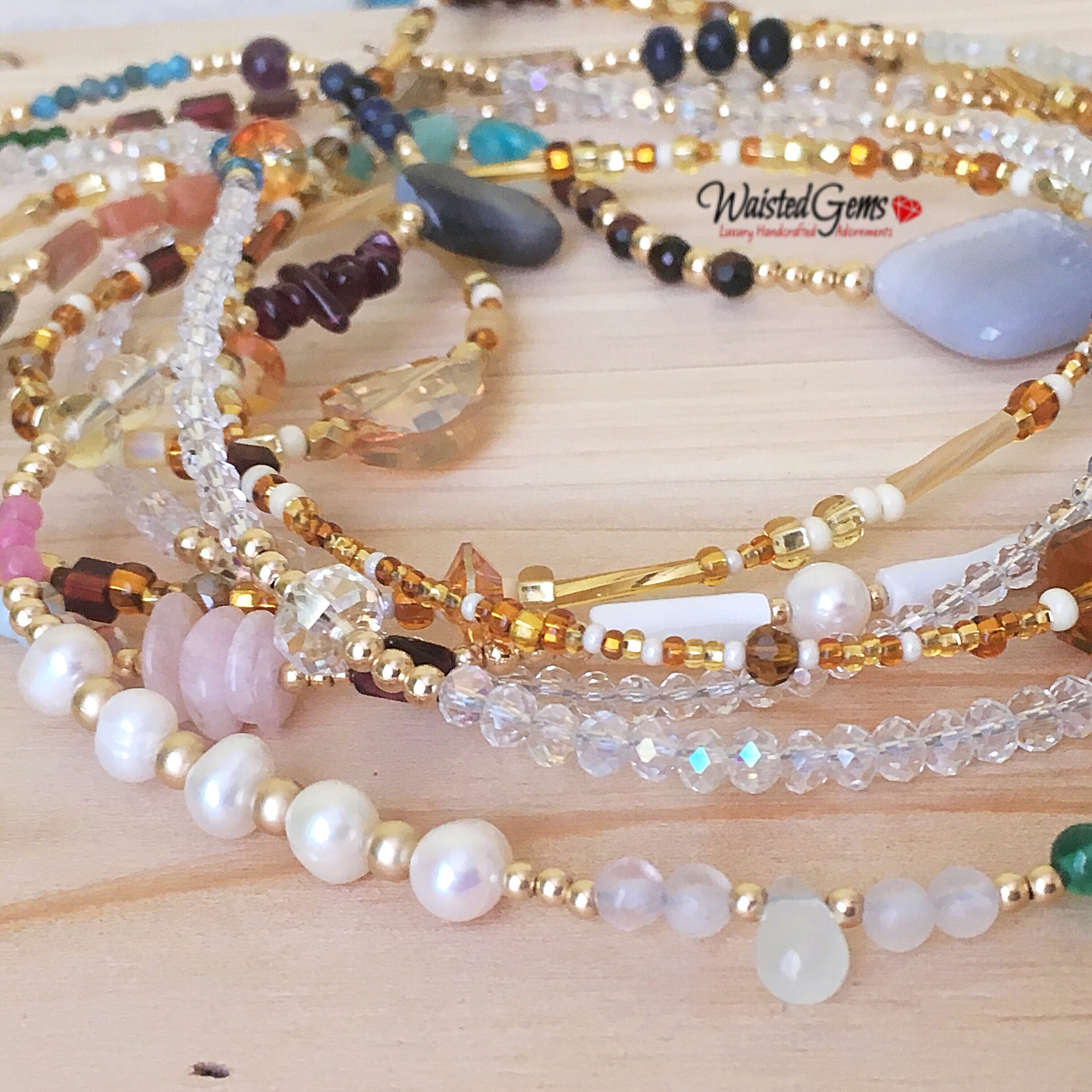 Adjustable 14k or Gemstone Waist Bead Extension 1 inch or 2 inches