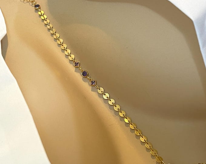 Gold Amethyst Crystal Body Chain | Boho Body Jewelry