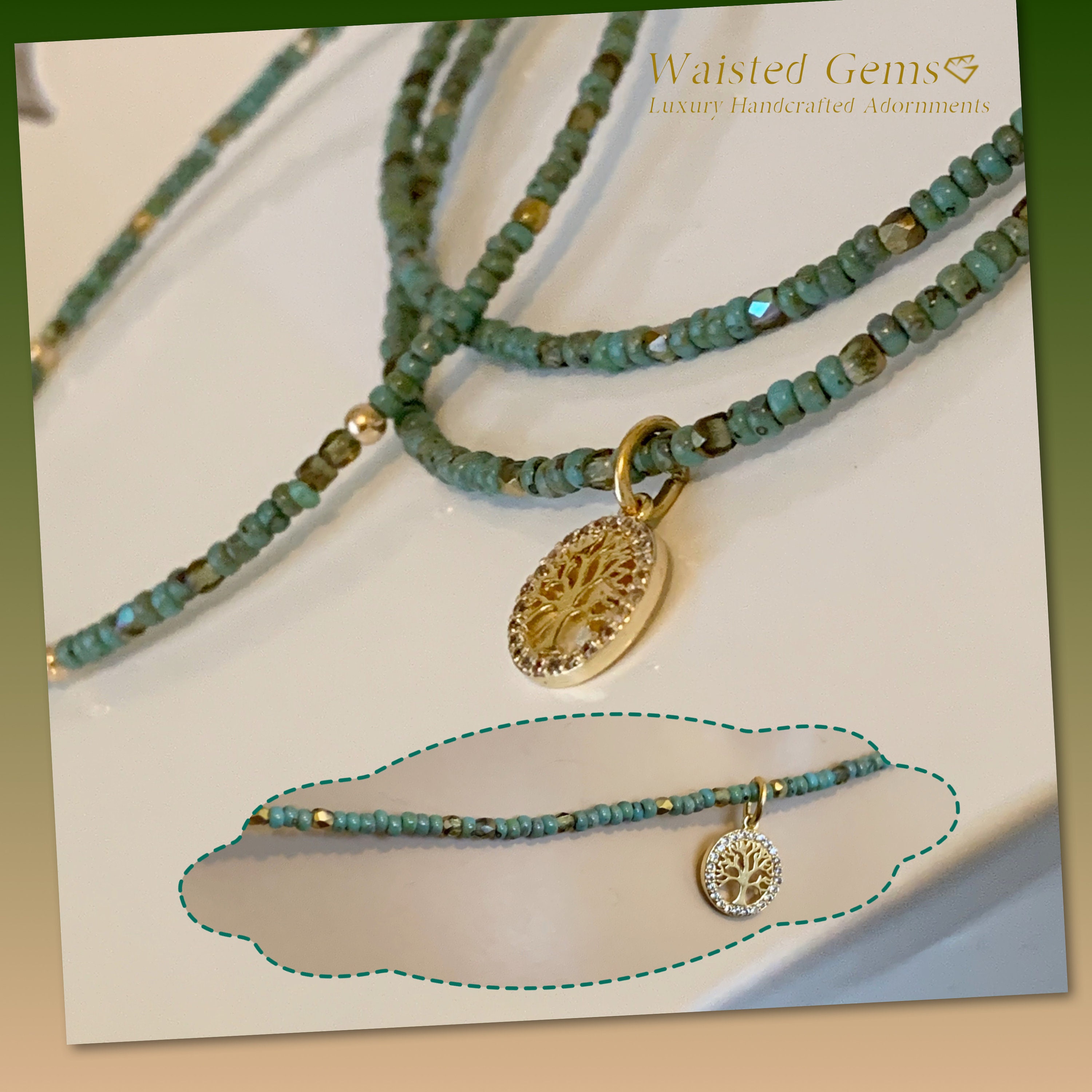 gold african waist beads