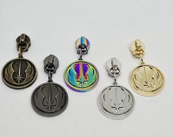 New Pack of 5 Space Galactic Order Emblem #5 Nylon Zipper Pulls Zipper Slider Bag Making Hardware RTS Stateside Multiple Colors Available