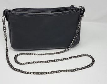 New Handmade Black & White Crossbody Bag Purse Custom Character Handbag Clutch