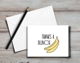 PRINTABLE Thanks a Bucnh card + envelope;  Friend, Girlfriend, Boyfriend, Wife, Husband, Partner, Just because; funny card, pun card