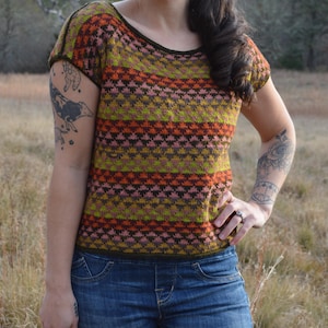 Hand Knit Sweater Tiny Triangles
