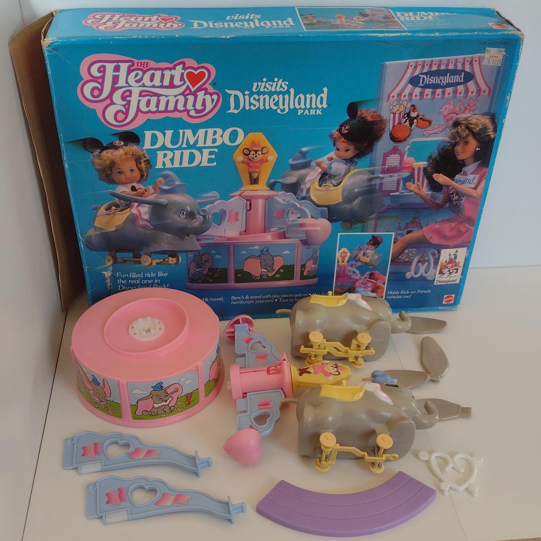 Vintage Heart Family Disneyland Playset, Windup Disney Dumbo