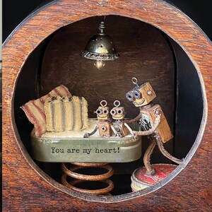 Tarjeta de papá de gemelos, tarjeta de papá mágico, papá amante de lo retro, tarjeta de coleccionista de robots, papá de dos, papá es increíble, papá de gemelos, papá steampunk, robots