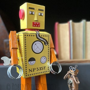 Carte de collection Robot, pochette et carte de voeux Lilliput, papa rétro, cartes robot à encadrer par Robin Davis Studio, cartes postales robot rétro, robot