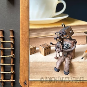 Os abraços de mãe são os melhores, Cartão de dia das mães, Cartão, Mãe amorosa retrô, Eu te amo, Cartão de mãe mais doce, Pequenos robôs retrô por Robin Davis Studio
