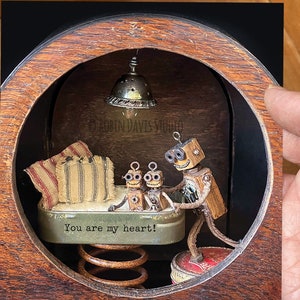 Nova mãe de gêmeos, Retro Loving Mom, Cartão de gêmeos, Bebês preciosos, Mãe de dois, Retro Mamma de dois, Decoração de quarto de gêmeos, Robin Davis Studio, robô