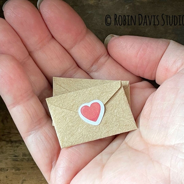 Mini Snail Mail from Pocket, Mini Hugs, Miniature Mail, Sending you hugs, Tiny message of love, Mini card, Tiny mail from Robin Davis Studio