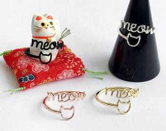 Cat and meow adjustable wrap ring (improved version!)