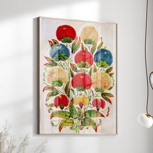 Ukrainian Flower Wall Art Digital Download - Folk Art Naive Art Style Poster - Petrykivka Painting Retro - Vintage Ukraine Home Decor Floral