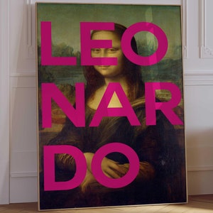 Altered Art of Mona Lisa - Altered Poster Printable Instant Downloaded - Leonardo Altered Vintage Eclectic Renaissance Wall Art Quirky - E4