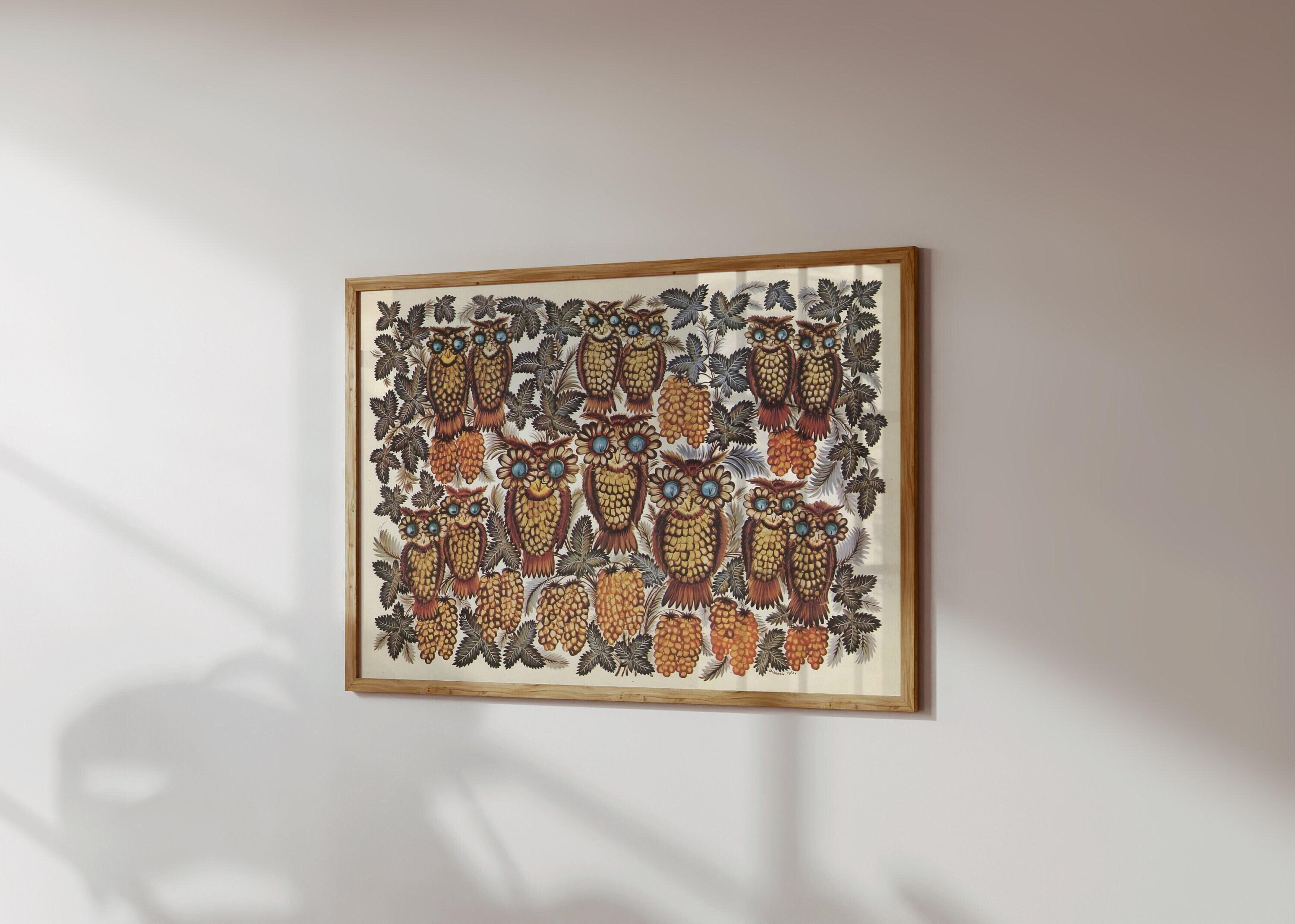 Owls Ukraine Folk Wall Art - Ukrainian Traditional Vintage Poster - National Ukraine Printable Art I