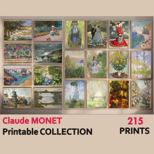 Set of 215 Claude Monet Printable Wall Art  - Monet Gallery Wall Art Poster Bundle - Claude Monet Vintage Prints Instant Digital Download