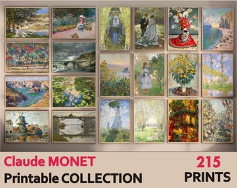 Set of 215 Claude Monet Printable Wall Art  - Monet Gallery Wall Art Poster Bundle - Claude Monet Vintage Prints Instant Digital Download