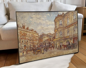 Paris Pavilion of Hanover Vintage Printable Art - Vintage Cityscape Oil Painting Wall Art - Paris Cityscape Digital Download Art Home Decor