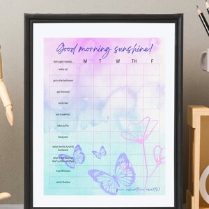 Kids Routine Chart Morning Checklist