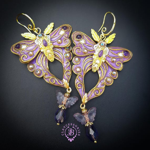 Purple Butterfly shimmers wings earrings