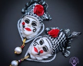 Harlequin Venetian masks earrings