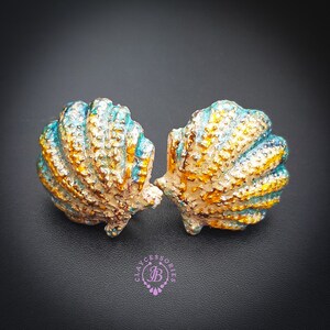 Shells stud summer earrings zdjęcie 1
