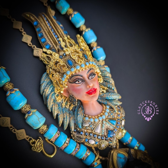 Cleopatra Bastet Egyptian Statement Necklace