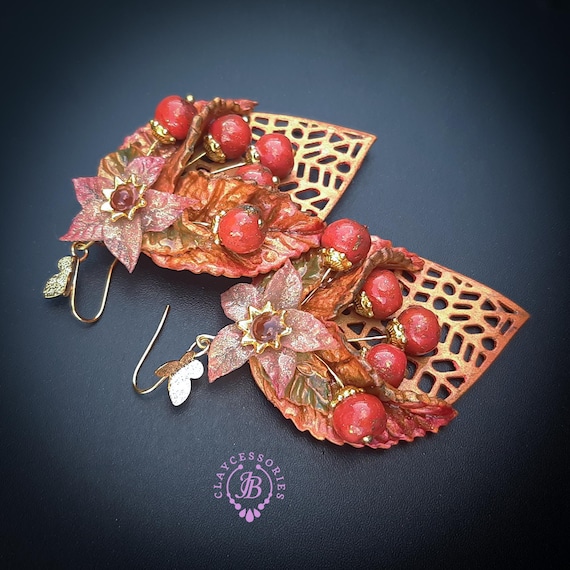 Autumn statement leaf earrings