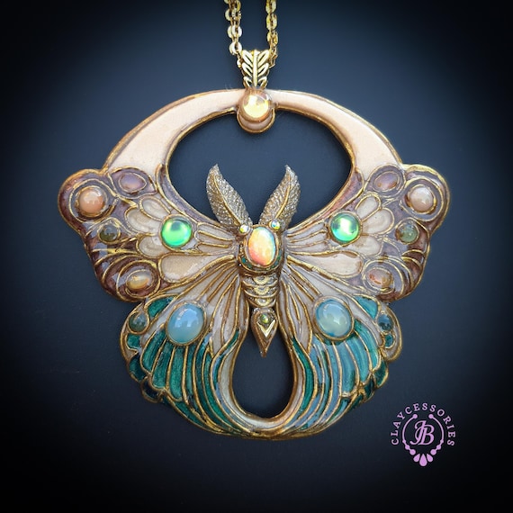 Butterfly pendant in Art Nouveau style